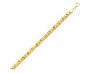 Fancy Basket Weave Line Bracelet in 14k Yellow Gold