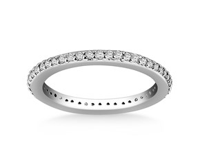 Traditional Round Cut Diamond Eternity Ring in 14k White Gold
