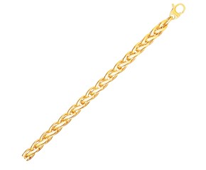 Wheat Link Bracelet in 14k Yellow Gold 