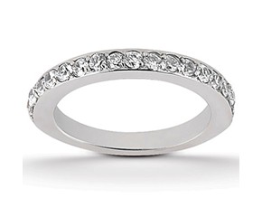 Pave Diamond Wedding Ring Band in 14k White Gold