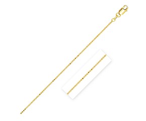 Diamond Cut Bead Chain in 14k Yellow Gold (1.0 mm)