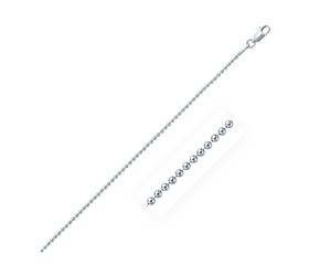 Classic Rhodium Plated Bead Chain in 925 Sterling Silver (1.8mm)