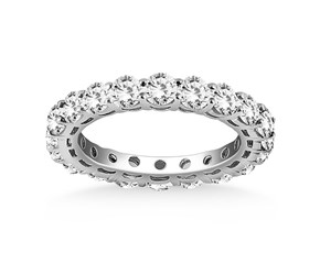 Open Gallery Round Cut Diamond Eternity Ring in 14 White Gold