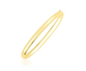 Polished Dome Style Bangle in 10k Yellow Gold