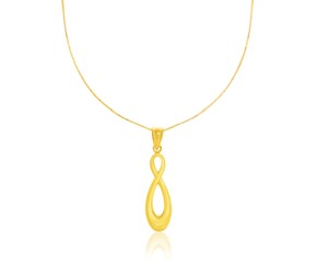 Polished Infinity Pendant in 14k Yellow Gold