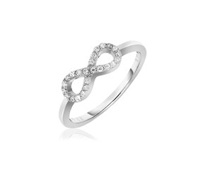Sterling Silver Infinity Symbol Ring with Cubic Zirconias