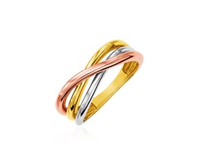 14k Tri Color Gold Twist Style Ring