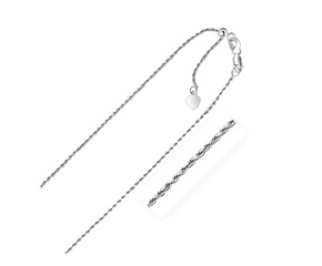 Adjustable Rope Chain in 10k White Gold (1.0mm)