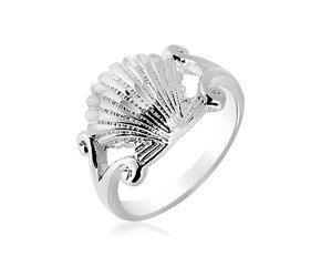 Sterling Silver Textured Seashell Ring
