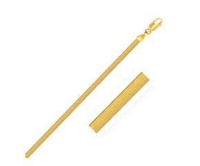 Super Flex Herringbone Anklet in 14k Yellow Gold (2.8mm)