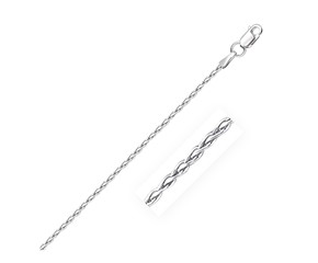 Round Wheat Anklet in 14k White Gold (1.8 mm)