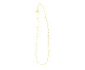 14K Yellow Gold Necklace with Dangling Hearts