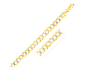 Pave Curb Bracelet in 14k Two Tone Gold (8.2mm)