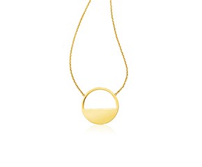 14k Yellow Gold Half Open Circle Necklace