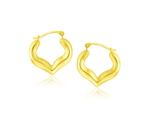 Heart Shape Hoop Earrings in 10k Yellow Gold