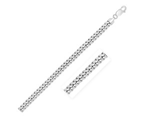 Sterling Silver Rhodium Plated Miami Cuban Chain (6.2 mm)
