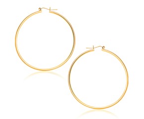 Classic Hoop Earrings in 14k Yellow Gold (1.5x45mm)