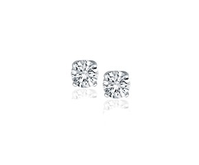 Classic Round Diamond Stud Earrings in 14k White Gold (1/2 cttw) 