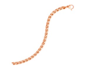 14k Rose Gold 7 1/2 inch Round Curb Chain Bracelet