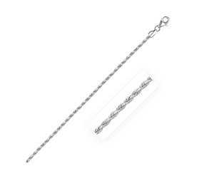 Solid Diamond Cut Rope Chain in 14k White Gold (2.00 mm)