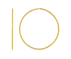Large Endless Hoop Earrings in 14k Yellow Gold(1.2x50mm)