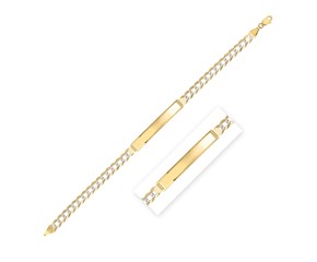 14k Yellow Gold Pave Curb ID Bracelet (6.00 mm)