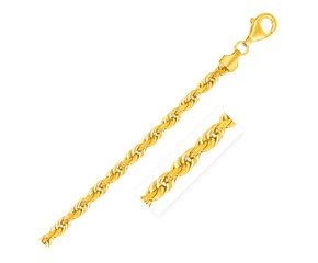 Solid Diamond Cut Rope Chain in 14k Yellow Gold (7.00 mm)