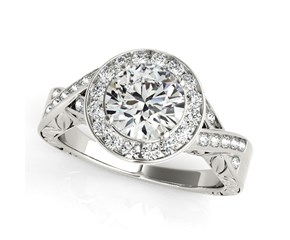 Halo Set Diamond Engagement Ring in 14k White Gold (1 5/8 cttw)