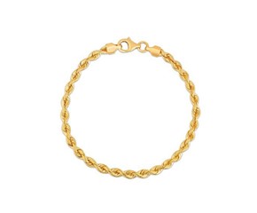 Silk Rope Chain Bracelet in 14k Yellow Gold  (3.70 mm)