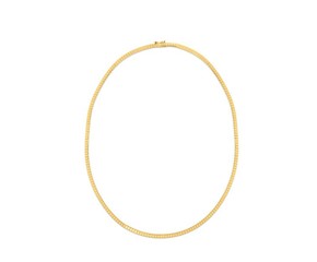 14k Yellow Gold Brick Omega Necklace