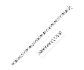 Sterling Silver Rhodium Plated Miami Cuban Chain (7.00 mm)