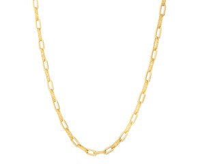 14k Yellow Gold Diamante Paperclip Chain Necklace (4.00 mm)