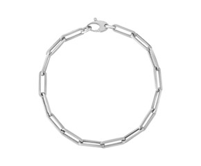 14K White Gold Bold Paperclip Chain Bracelet (4.20 mm)