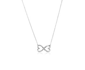 Sterling Silver Infinity Double Heart Necklace