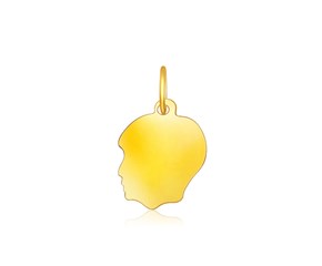 Small Boy Head Charm in 14k Yellow Gold