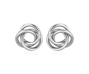 Polished Open Love Knot Earrings in Sterling Silver