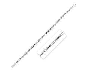 Sterling Silver Rhodium Plated Figarope Chain (5.0 mm)