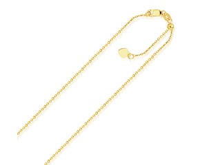 Adjustable Singapore Chain in 14k Yellow Gold (1.1 mm)