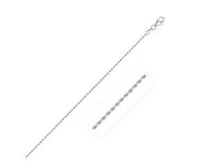 Solid Diamond Cut Rope Chain in 14k White Gold (1.5mm)