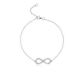 Sterling Silver Infinity Symbol Bracelet with Cubic Zirconias