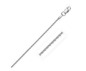 Sterling Silver Rhodium Plated Wheat Chain (1.30 mm)