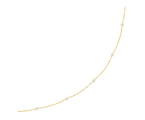 14k Yellow Gold Necklace with White Pearls