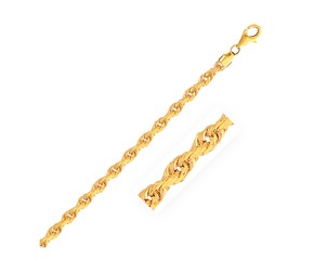 Solid Diamond Cut Rope Chain in 14k Yellow Gold (4.0mm)