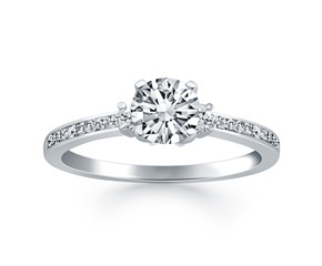 Diamond Accent Engagement Ring in 14k White Gold