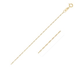 Singapore Chain in 14k Yellow Gold (0.6 mm)