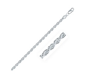 Diamond Cut Rope Chain in 925 Sterling Silver (3.60 mm)