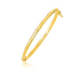 Twisted Style Childrens Bangle in 14k Yellow Gold (3.50 mm)