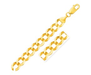 Solid Curb Bracelet in 14k Yellow Gold (12.18mm)