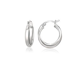 Round Interlaced Dual Hoop Earrings in Sterling Silver