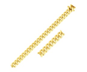 Classic Miami Cuban Solid Bracelet in 10k Yellow Gold (8.2mm)